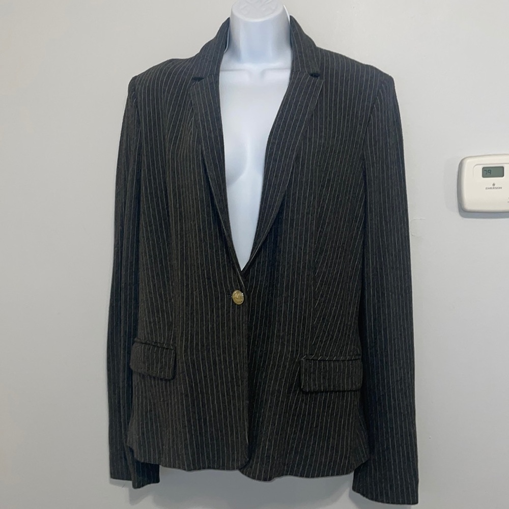 MNG SUIT Jacket | Lots of detail | XL | charcoal color| striped